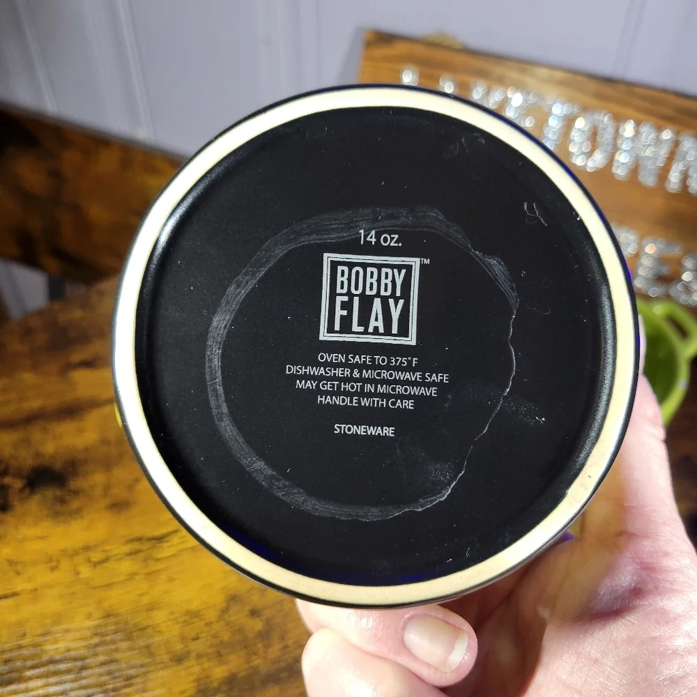 Bobby Flay Green/black stoneware Ramekins with Handles - Set of 2
